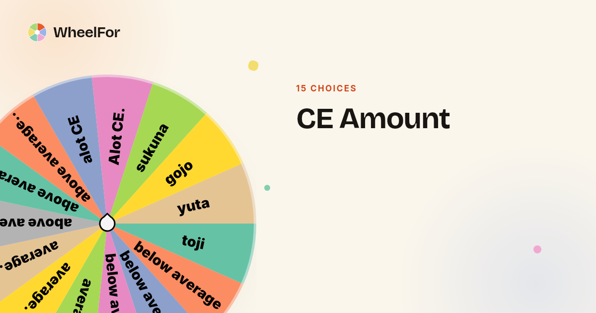 CE Amount Wheel | WheelFor