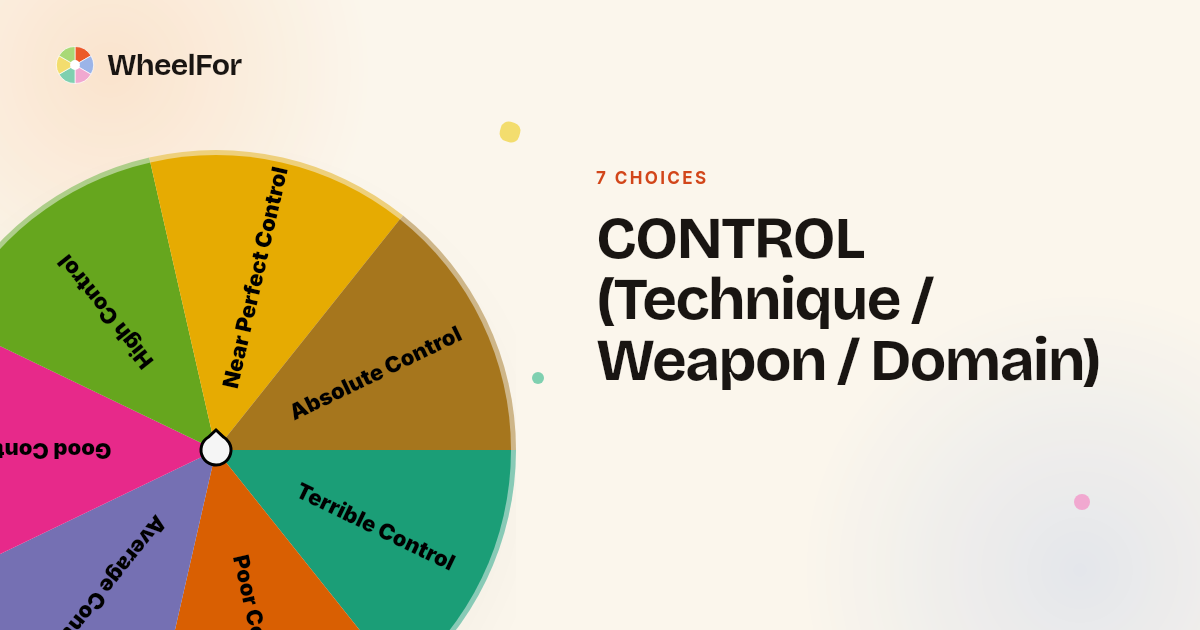 CONTROL (Technique / Weapon / Domain) Wheel | WheelFor
