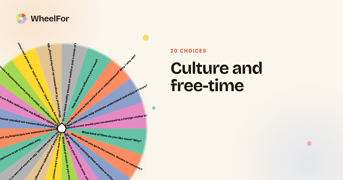 Culture and free-time Wheel | WheelFor