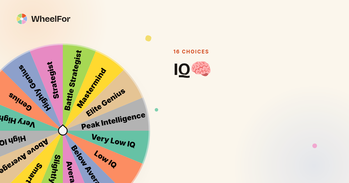 IQ🧠 Wheel | WheelFor