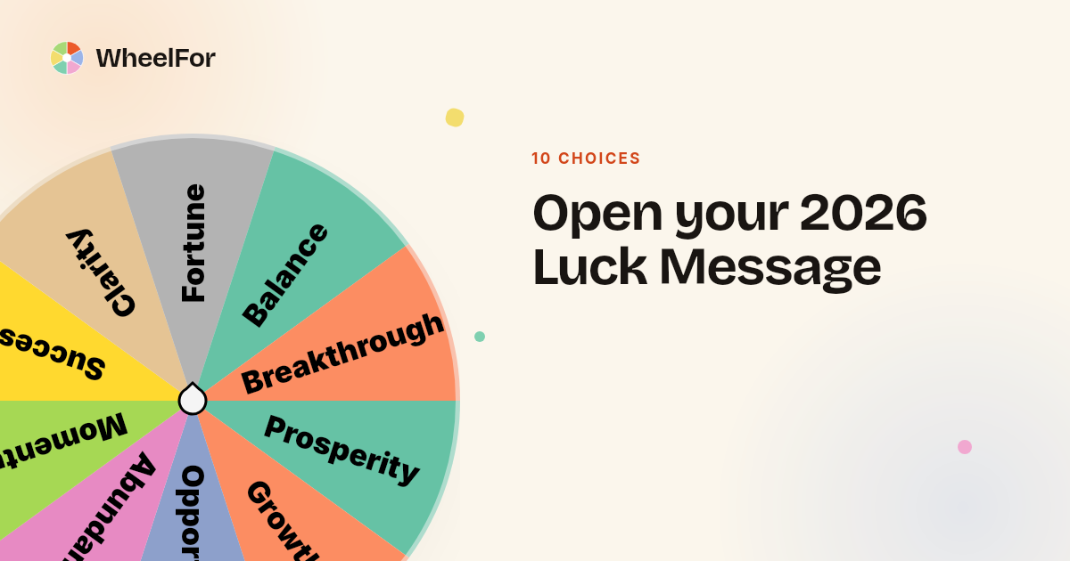 Open your 2026 Luck Message Wheel | WheelFor