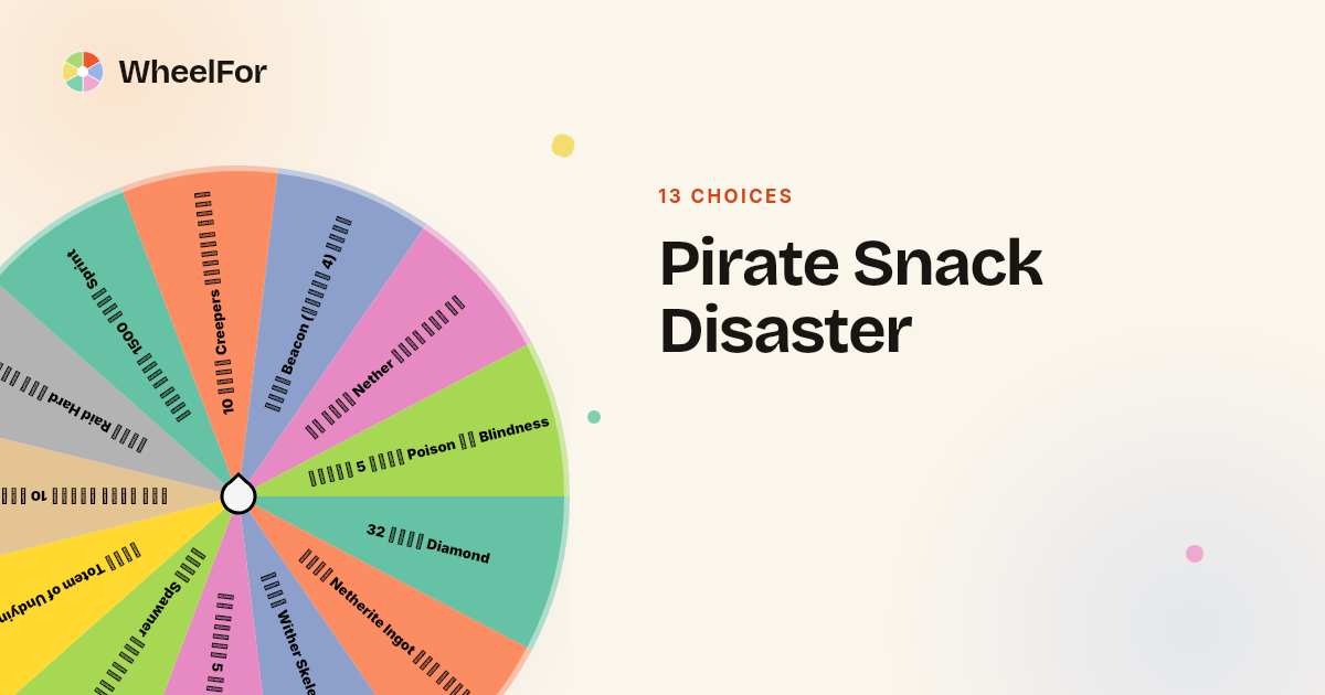 Pirate Snack Disaster Wheel | WheelFor