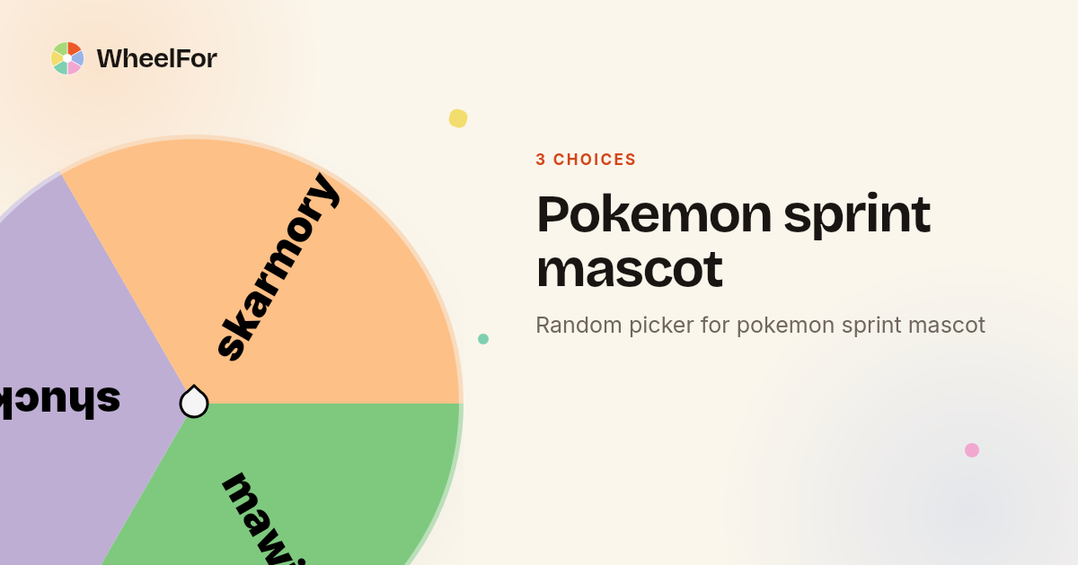 Pokemon sprint mascot Wheel | WheelFor