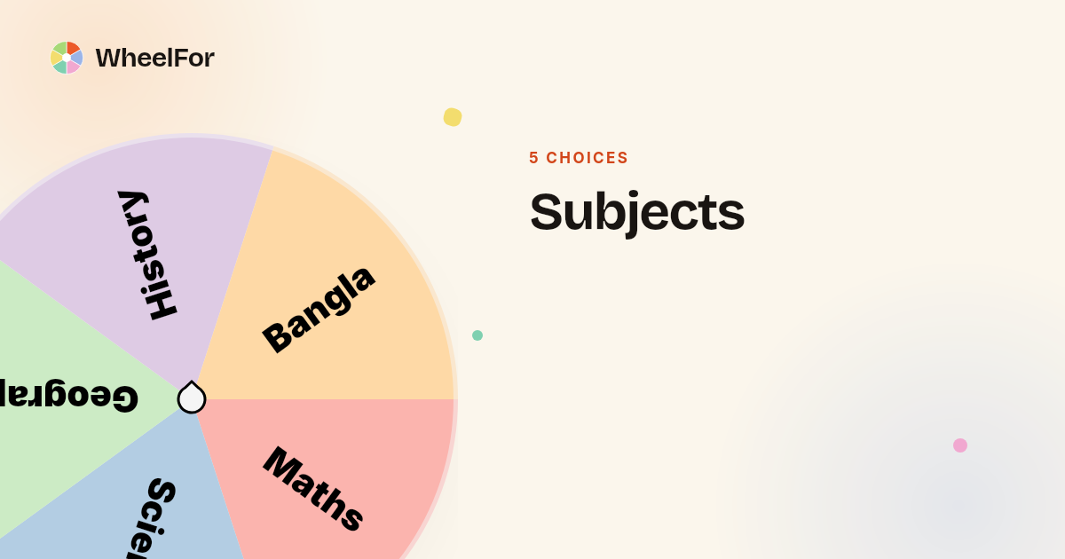 Subjects Wheel | WheelFor