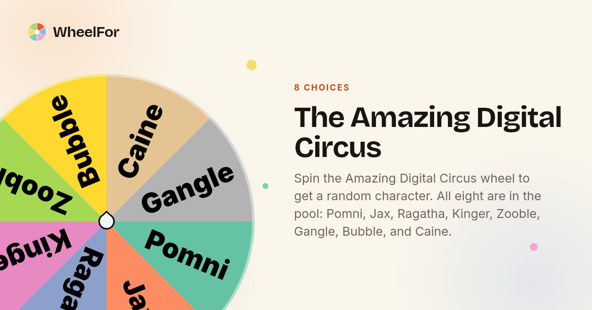 The Amazing Digital Circus Wheel | WheelFor