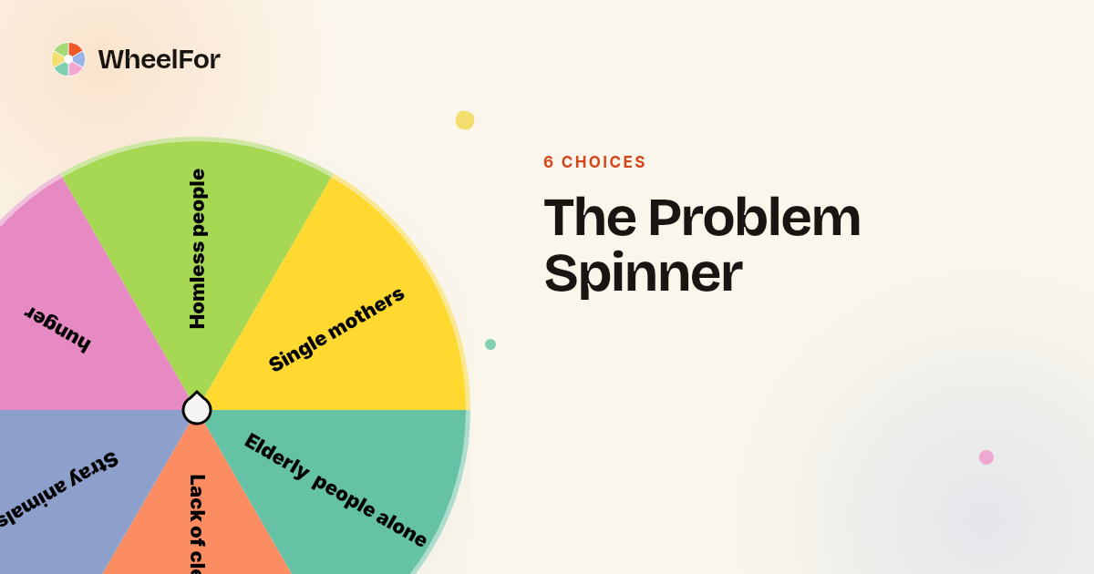 The Problem Spinner Wheel | WheelFor