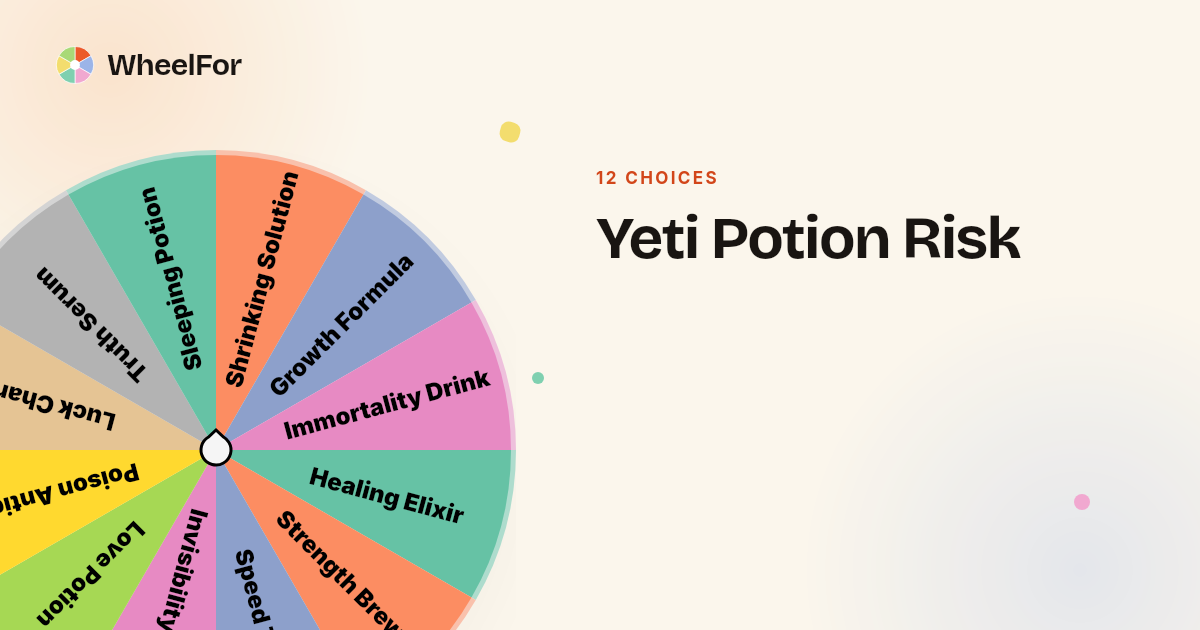 Yeti Potion Risk Wheel | WheelFor